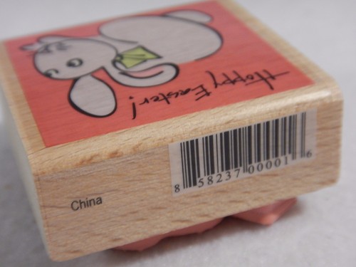 Oogaloo Rubber Stamp - "Hoppy Easter" - Spring Bunny - Picture 2 of 4