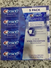 Crest 3D White Advanced Triple Whitening Toothpaste 5-pack