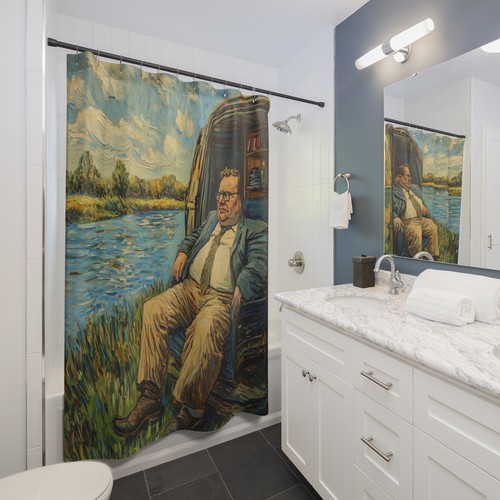 Tenda doccia A Van Gogh giù dal fiume stile Van Gogh stampa arredo bagno - Foto 4 di 5