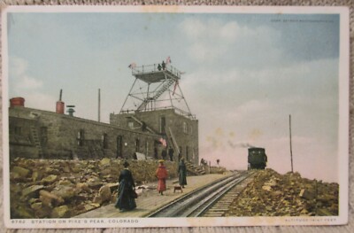 Estate Sale ~ Vintage Railroad Postcard - Station on Pike's Peak, Colorado