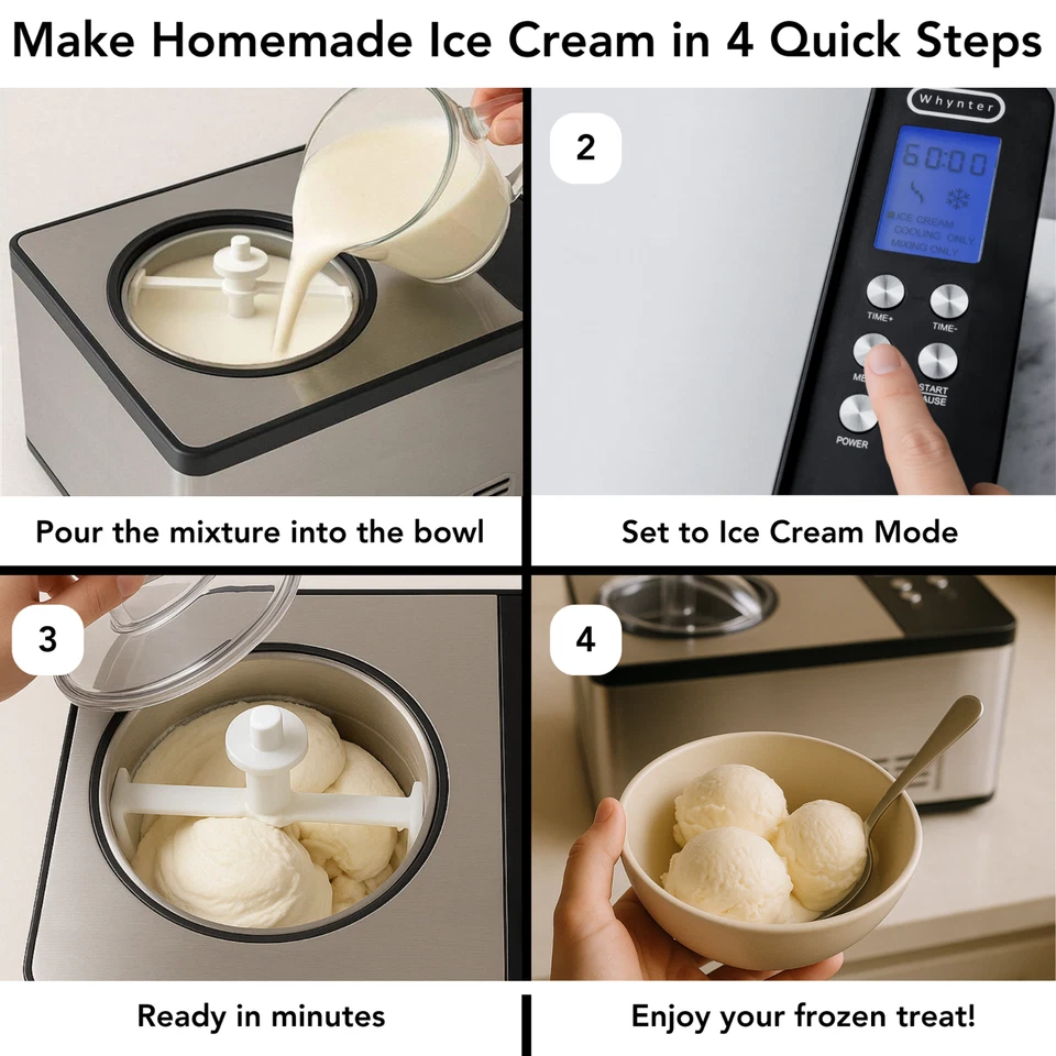 Whynter 2.1 Quart Ice Cream Maker - Stainless Steel - Image 3 of 3