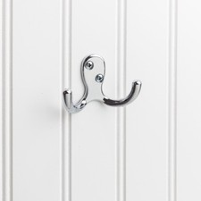Double Wall Mount Hat Coat Robe Hook Bathroom Towel Holder In Polished Chrome