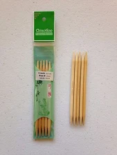 ChiaoGoo 5 Inch Moso Bamboo Natural Double Point Knitting Needles MPN 1015
