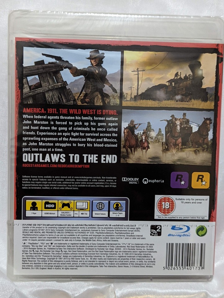 Red Dead Redemption Revolver PS3 New Sealed UK PAL Sony PlayStation 3 ...