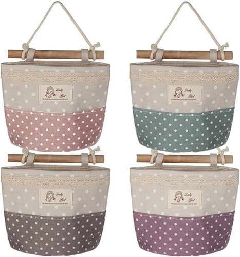 4 Pezzi Borsa Portaoggetti Da Appendere,Borsa Portaoggetti Da Parete per Bagno,B - Foto 11 di 12