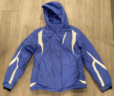 LL Bean Purple Coat Girls Sz 14/16 Zip Parka Ski Jacket Removable Hood  Winter