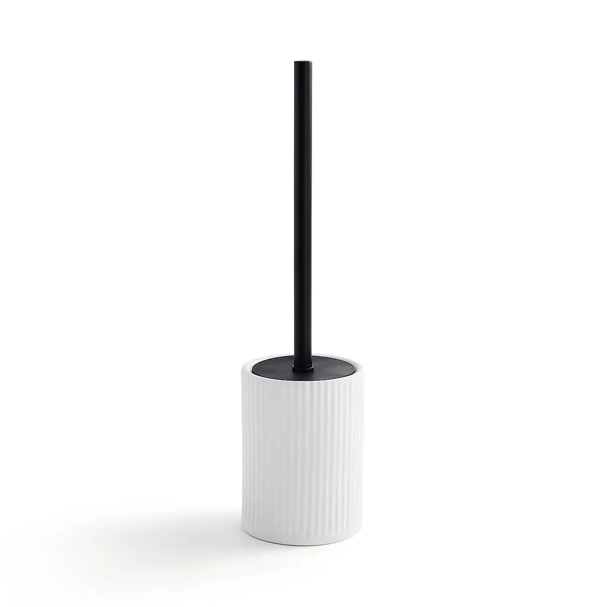 New Ceramic Ribbed Toilet Brush and Holder Deep Bathroom Cleaning