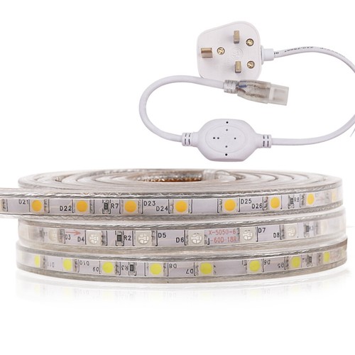 LED Strip Lights UK Plug In 220V 5050 60LED/M Waterproof Tape Rope Outdoor Light - Picture 3 of 15