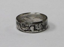 Coin ring handmade from Silver Walking Liberty Half Dollar in size 8-14