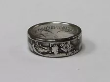 Coin ring handmade from  Silver Walking Liberty Half Dollar in size 8-14