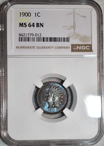 NGC MS-64 BN 1900 Indian Head Cent, Attractively Toned specimen.