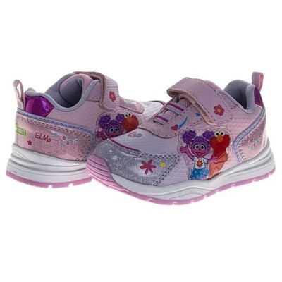 New Sesame Street Abby and Elmo Toddler Girls Light-up Sneakers 5 6 7 8 9 10