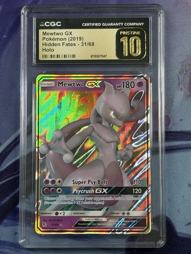 Mewtwo GX 31/68 Hidden Fates Holo Pokemon TCG EN CGC PRISTINE 10