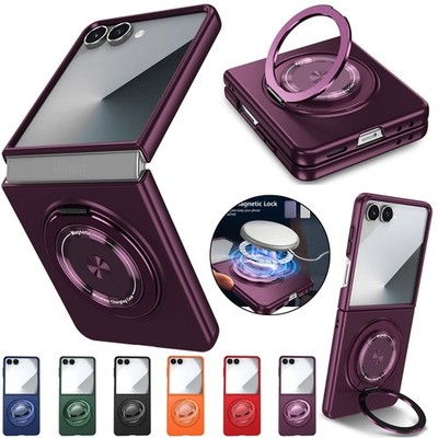 For Samsung Galaxy Z Flip 7 6 5 4 Magnet Shockproof Case Rotate Ring Stand Cover