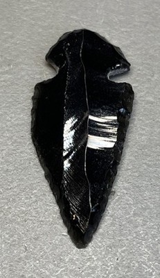 Neolithic Obsidian Flint Carved Arrowhead