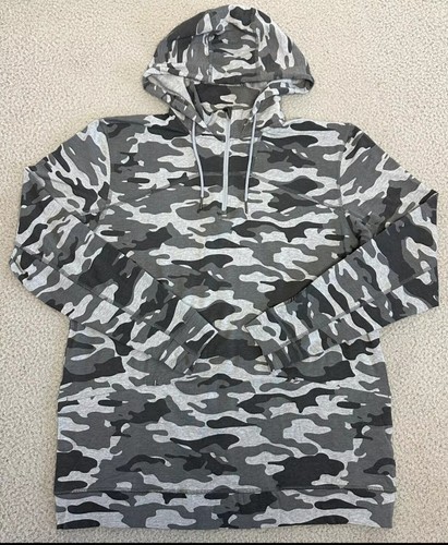 Coolibar UPF 50+ LumaLeo Quarter Zip Hoodie Mens Large Camo Organic Cotton Zip - 第 1/8 張圖片