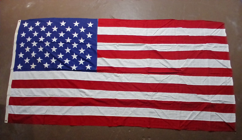 Vintage 50 Star Valley Forge Company United States Sewn Flag, 56" x 112"