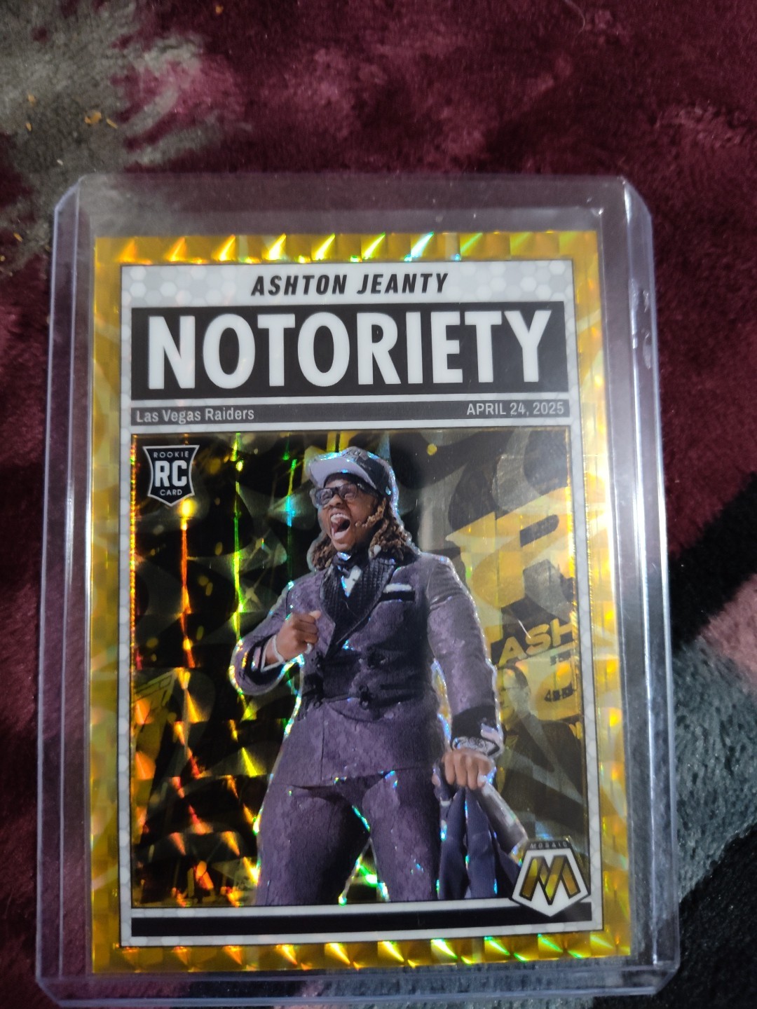 🔥 2025 Mosaic Ashton Jeanty Reactive Yellow Notoriety/89 🔥