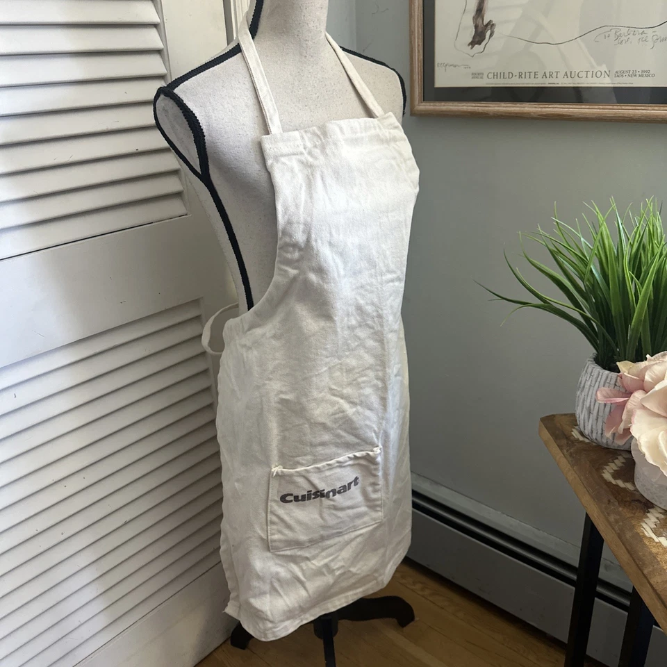 CUISINEINART фартук толщиной с белый холст карман логотип приготовления кухни шеф-повар - Изображение 3 из 4