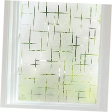  Frosted Window Film Non-Adhesive, Frosting Privacy Film for Glass Windows, 