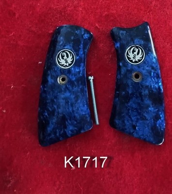 Kirinite Artic Blue Ice Pearl Inserts w/Ruger Medallions  for Ruger  GP100