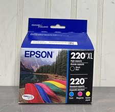 Genuine Epson 220XL Black  220 Color Ink Cartridges Exp 04/14/2025