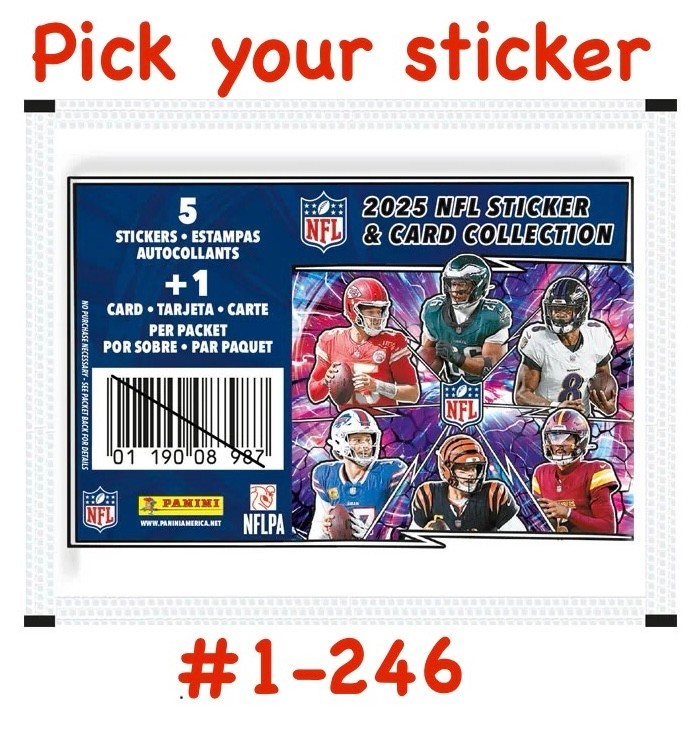 2025 NFL Sticker & Card Collection PICK YOUR STICKER PART 1
