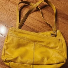 ILI New York Mustard Yellow Genuine Leather Tote – Leopard Print Lining