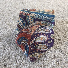 VINTAGE Neck Tie Men JORDACHE Paisley Multicolor Silk Designer Colorful 3.75x56"