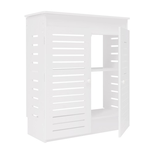 Armadio Portaoggetti Router in PVC Bianco 60x70x25cm Organizer con Gestione Cavi - Foto 14 di 20