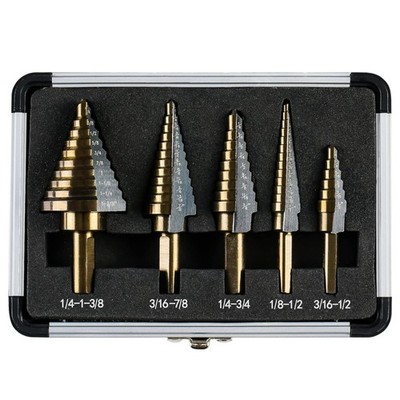 50 Sizes HSS Titanium Step Drill Bit Set - Efficient Metal & Plastic Drilling