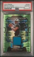 2023 Prizm Bryce Young Rookie Gear-Neon Green Pulsar - #RGBY - PSA 10
