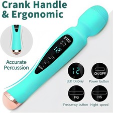 12-Mode Women s Wand Massager Featuring LED D...