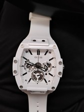 Guess Men's Phoenix MultiFunction White Rubber Strap Watch - GW0203G1 NEW