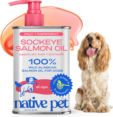 Sockeye Salmon Oil for Dogs & Cats - Wild Alaskan Fish Oil for Dogs - Supports S