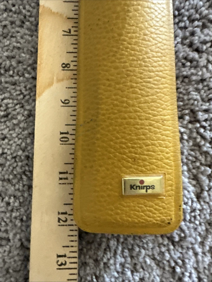 Vintage Yellow KNIRPS Folding Umbrella With Leather Case - Image 3 of 4