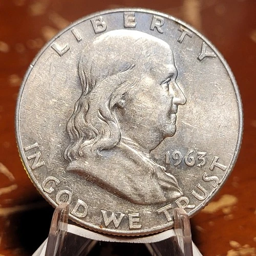 1963-D Franklin 90% Silver Half Dollar Nice Coin