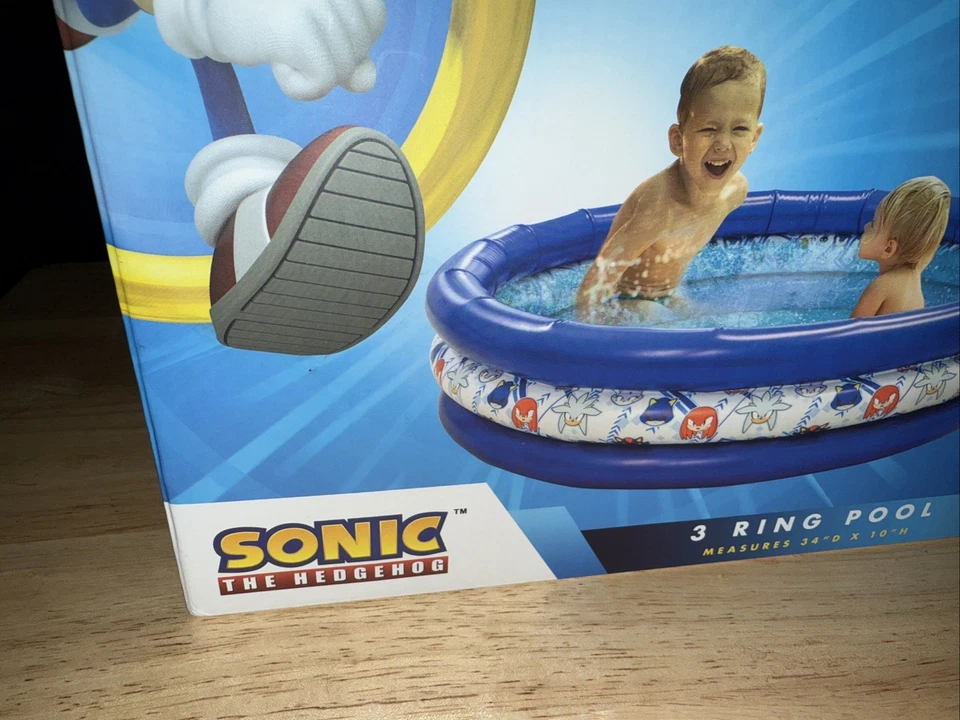 Sonic The Hedgehog 3 Ring Pool 34” D X  10” H New In Box Free Shipping - Image 4 of 4