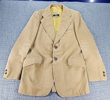 VTG 70s CORTEFIEL Made in Spain Mens Tan Brown CORDUROY BLAZER Size 42 Jacket