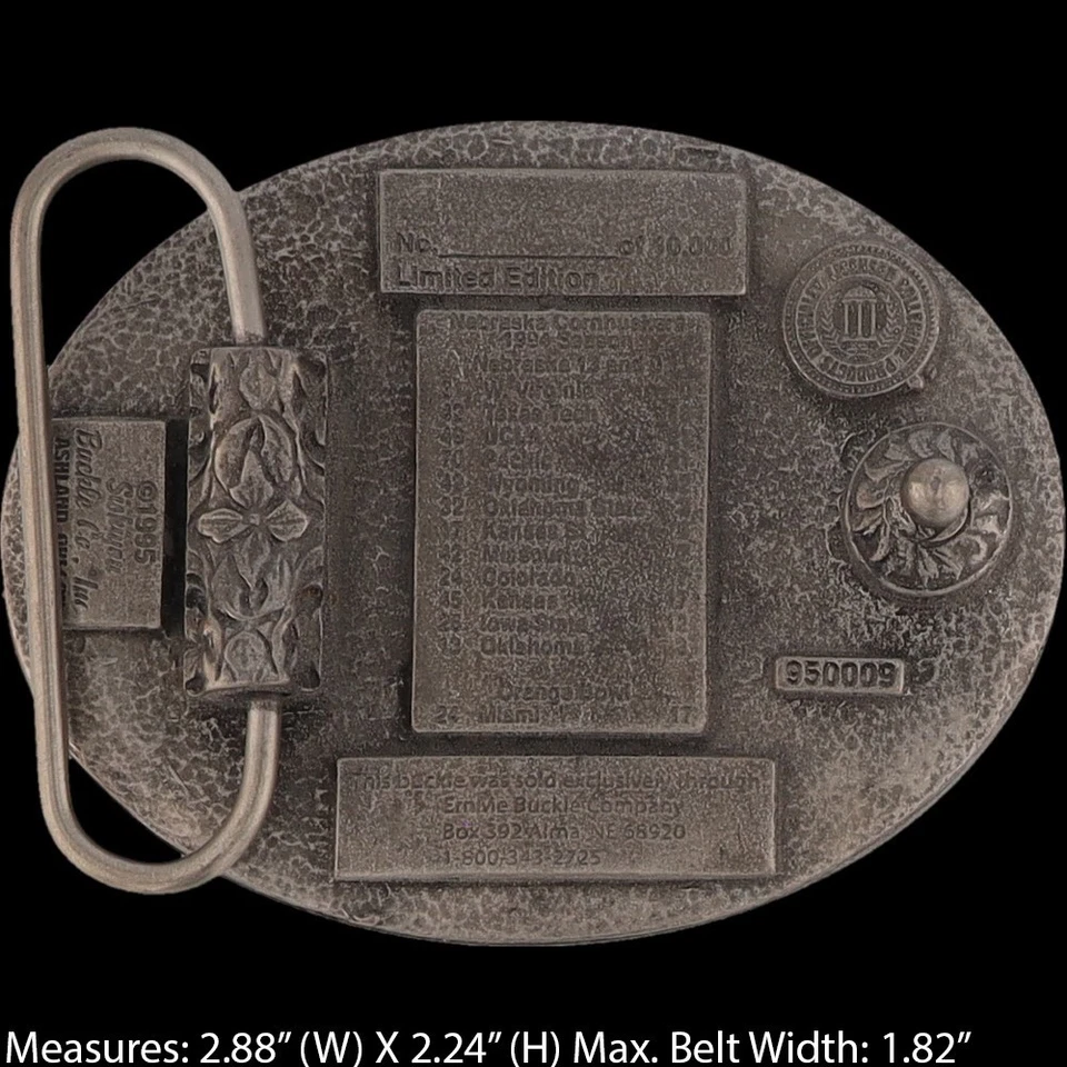 Nuevo Nebraska Cornhuskers Herbie Husker Fútbol Americano Años 90 Nuevo De Colección Hebilla de Cinturón Foto 4 de 4