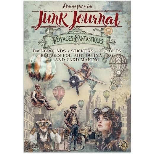 Stamperia A4 Junk Journal Stickers, Cut-outs, Backgrounds - Voyages Fantastiques