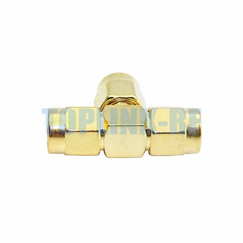 10x SMA Male to 2x Male Plug Adapter RF Connector 3 WAY T Type Splitter Joiner - Zdjęcie 3 z 4