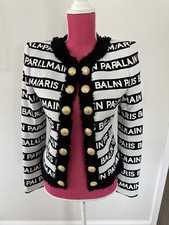 BALMAIN CLASSIC MONOGRAM JACKET BLAZER GOLD HARDWARE SIZE 36 DESIGNER