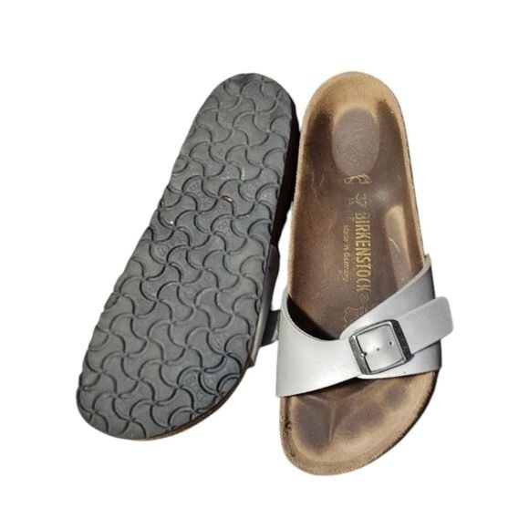 BIRKENSTOCK Madrid birk-flor single strap sandals in silver