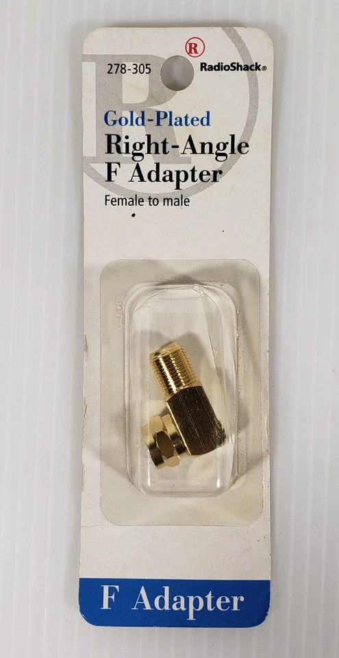 Radio Shack Right-Angle F Adapter, Gold Plated NEW - Image 2 of 4