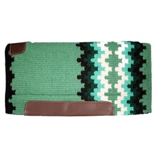 SADDLE PAD 36" x 34" 100% New Zealand Wool Cutter Style Lucky Green