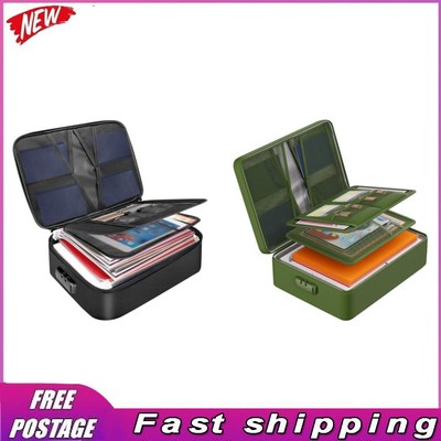 Fireproof Document Organizer with Lock Document Box Safe Storage Box (Black)