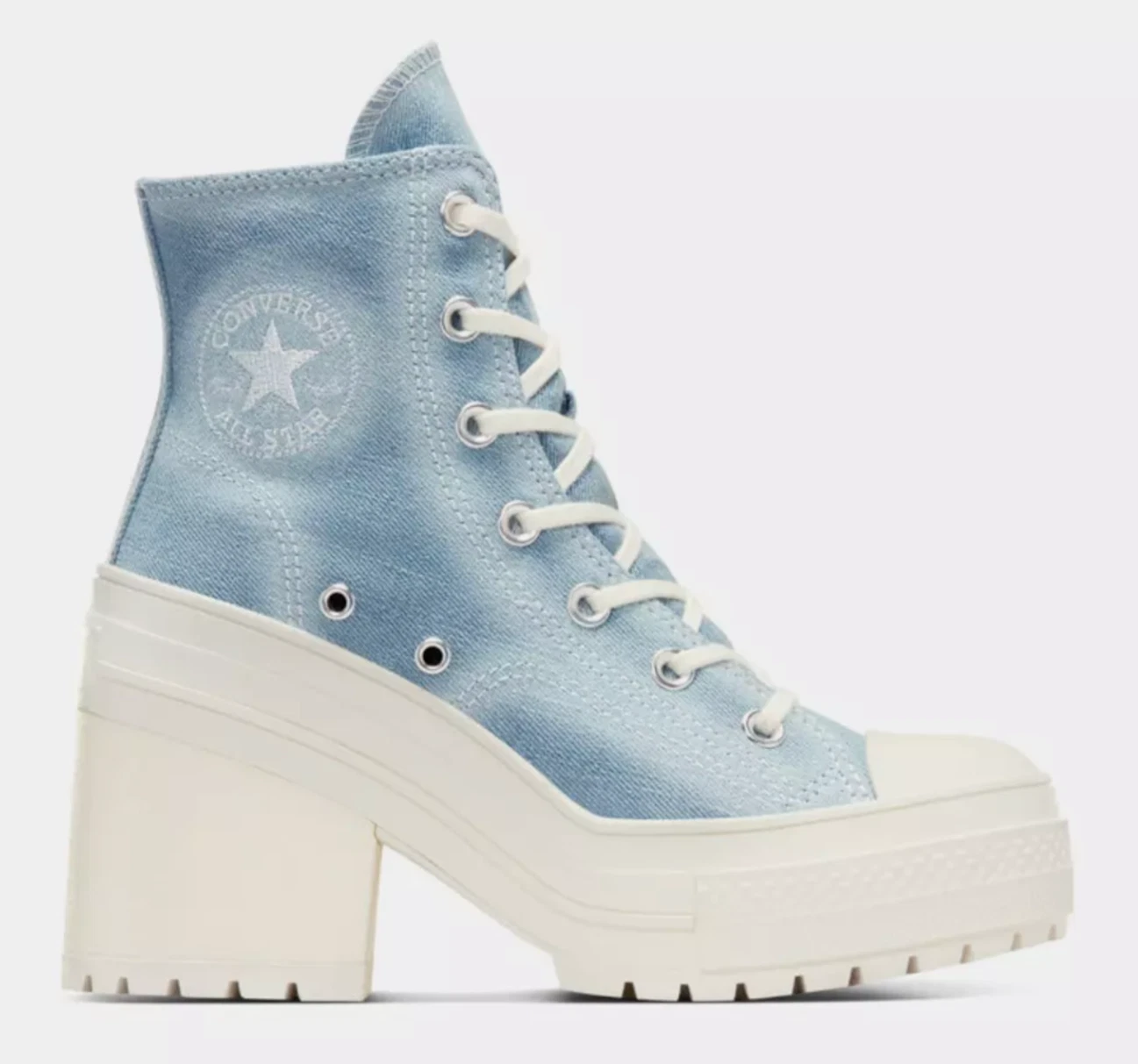 TAGLIA 6 5 CONVERSE Wmns Chuck 70 De Luxe tacco alto denim navy invecchiato A12042C