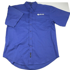 Melling Engine Parts Port Authority Shirt Mens Blue XL Short Sleeve Button Down