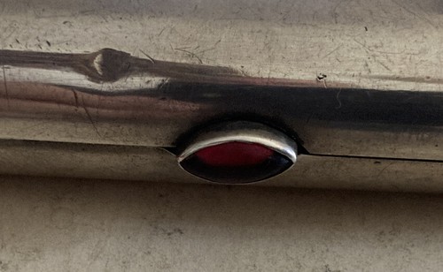 "Antica custodia per sigarette slave padella imperiale russa 84 argento cabochon rosso 4,75"" - Foto 16 di 19